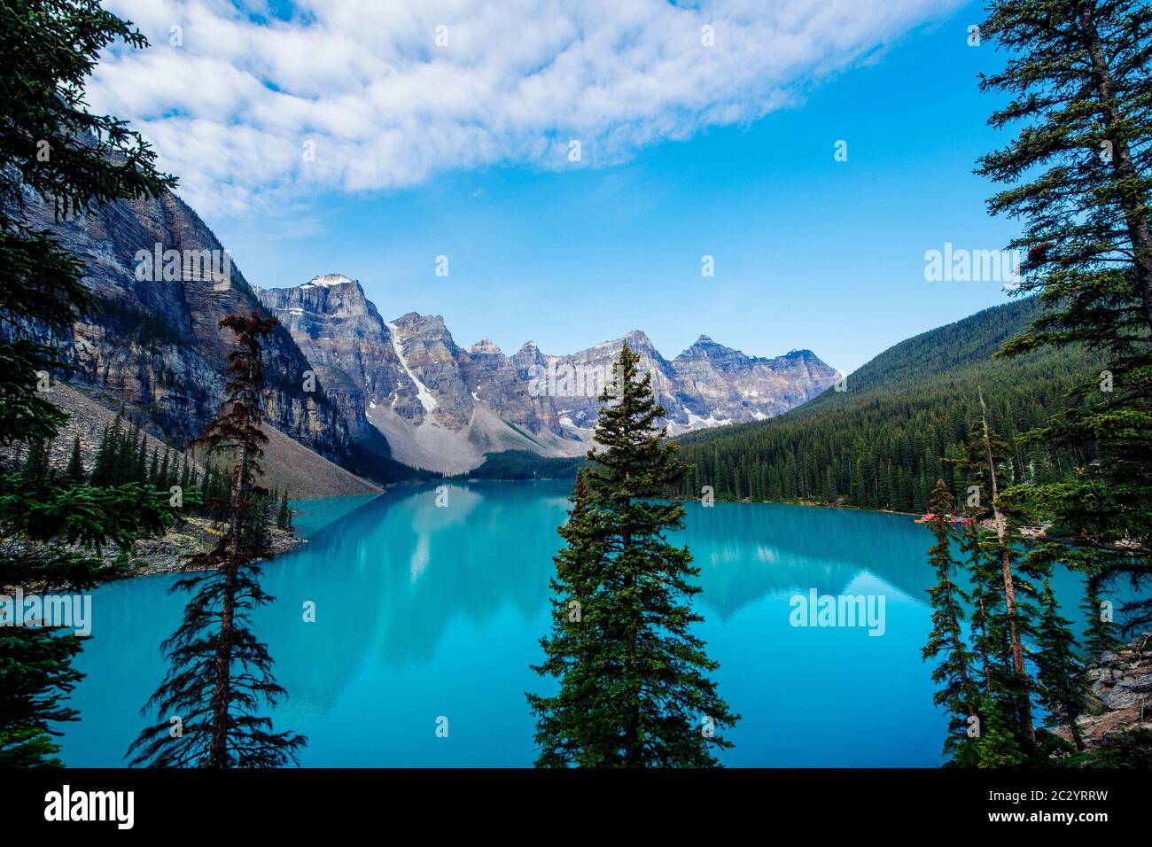 Scenic view of mountain lake at Banff National Park, Banff, Alberta, Canada Stock Photo
