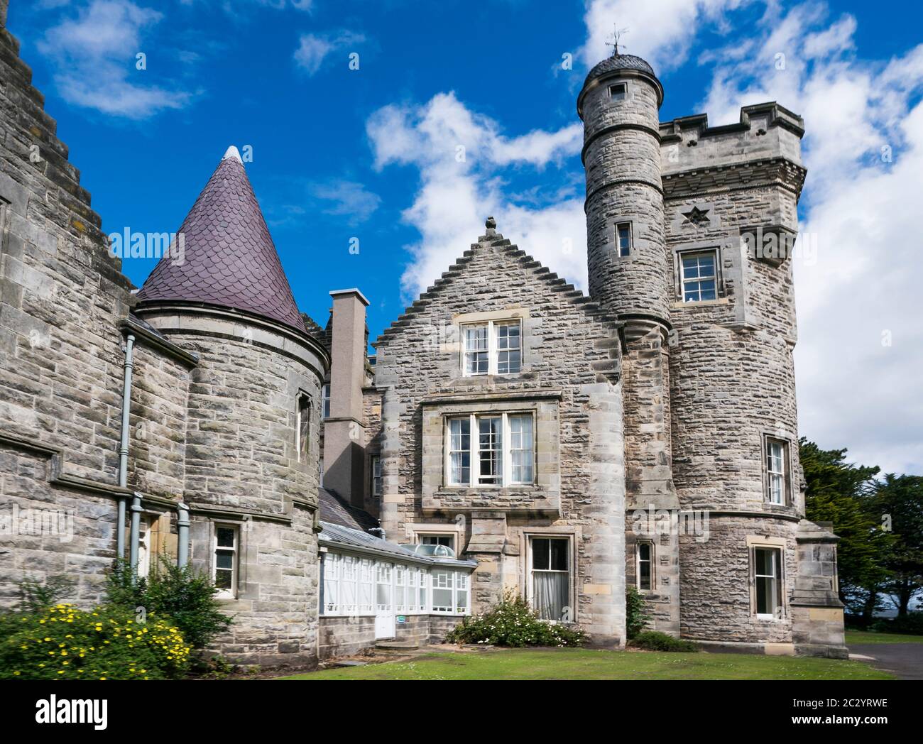 Exterior of Wardlaw dorm built in 1896, University Hall at Kennedy Gardens, a women's dorm at St. Andrews University located a mile from the beach, th Stock Photo