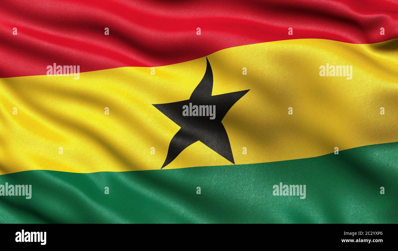 Flag of Ghana, 3-D illustration Stock Photo - Alamy