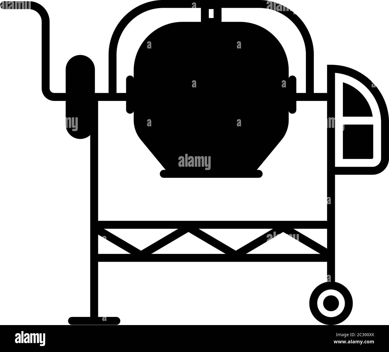 Concrete Mixer, Concrete Mixer Vector Art Illustration Stock Vector