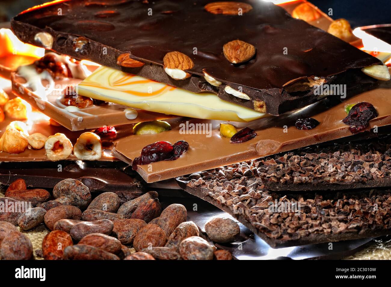 Chocolate bars, stacked, Germany Stock Photo Alamy