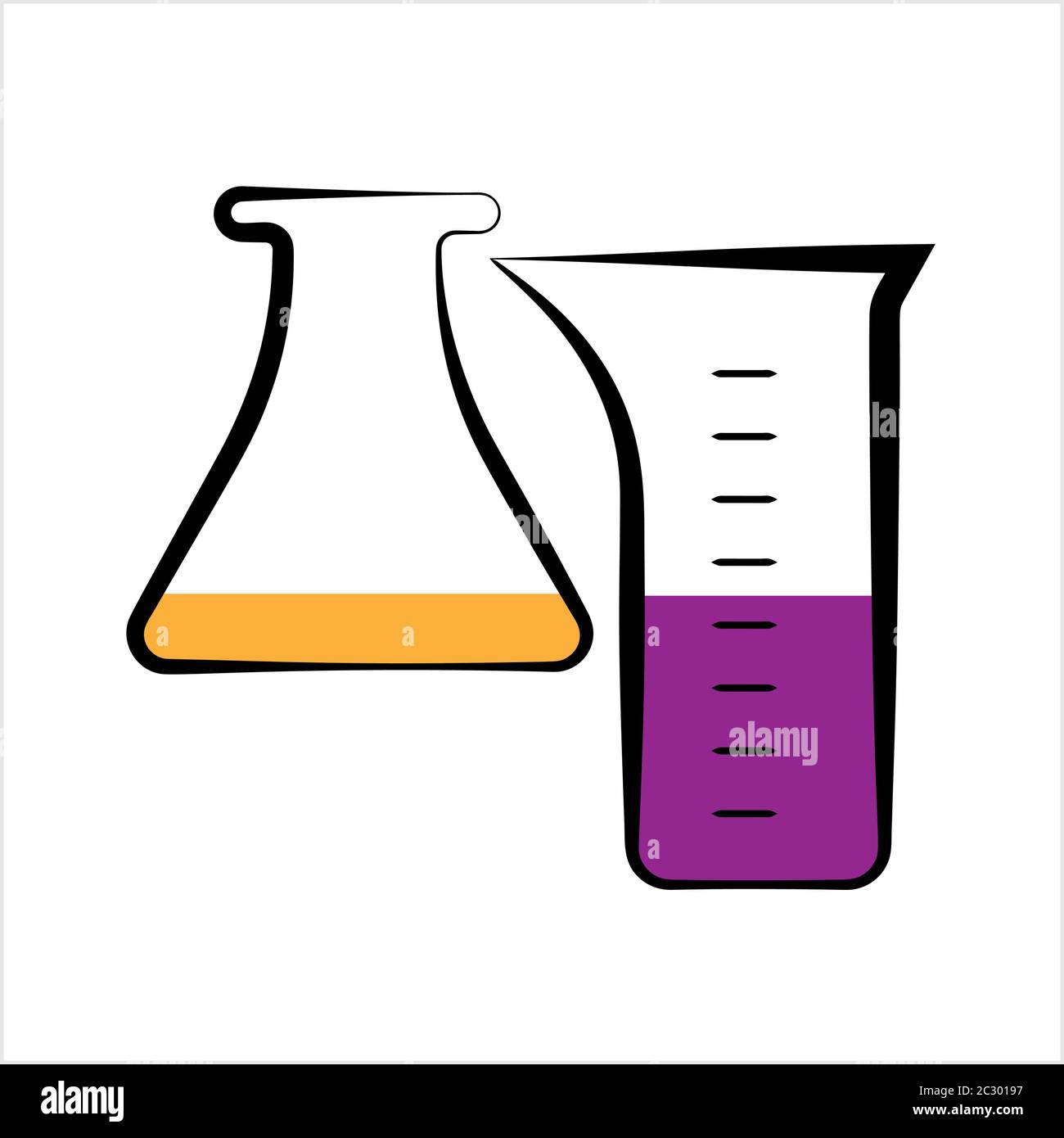 Beaker Icon, Beaker Vector Art Illustration Stock Vector