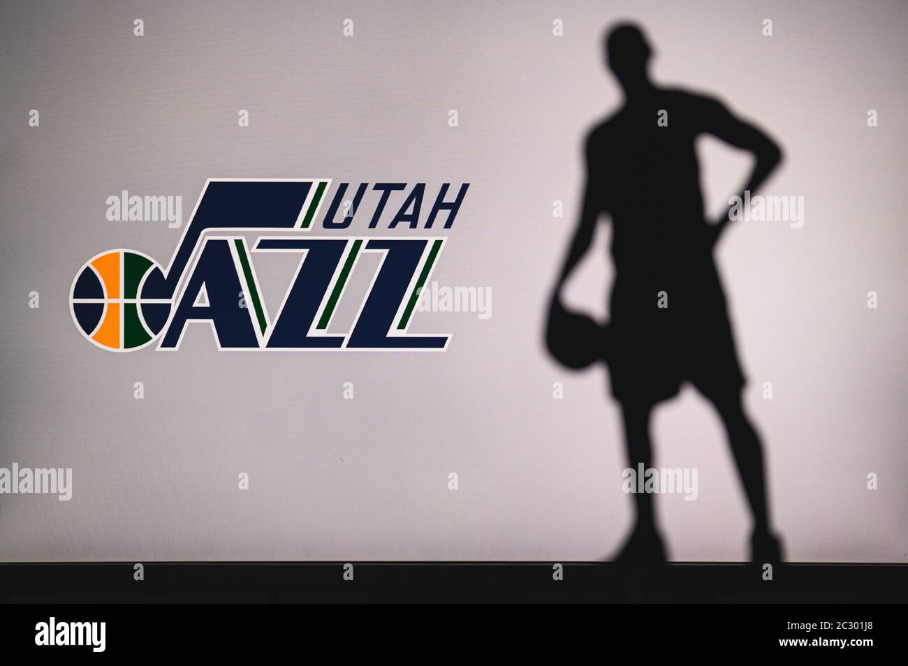 Download imagens Utah Jazz, basquete clube, NBA, emblema, novo logotipo,  EUA, Associação Nacional De Basquete, seda bandeira, basquete, Salt Lake  City, Utah, NÓ…