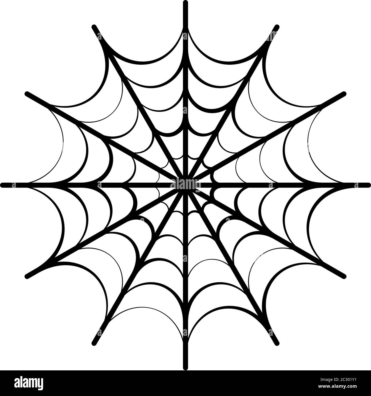 Spider web icon. Circle cobweb vector silhouette. Spiderweb clip art. Flat  vector illustration. Stock Vector