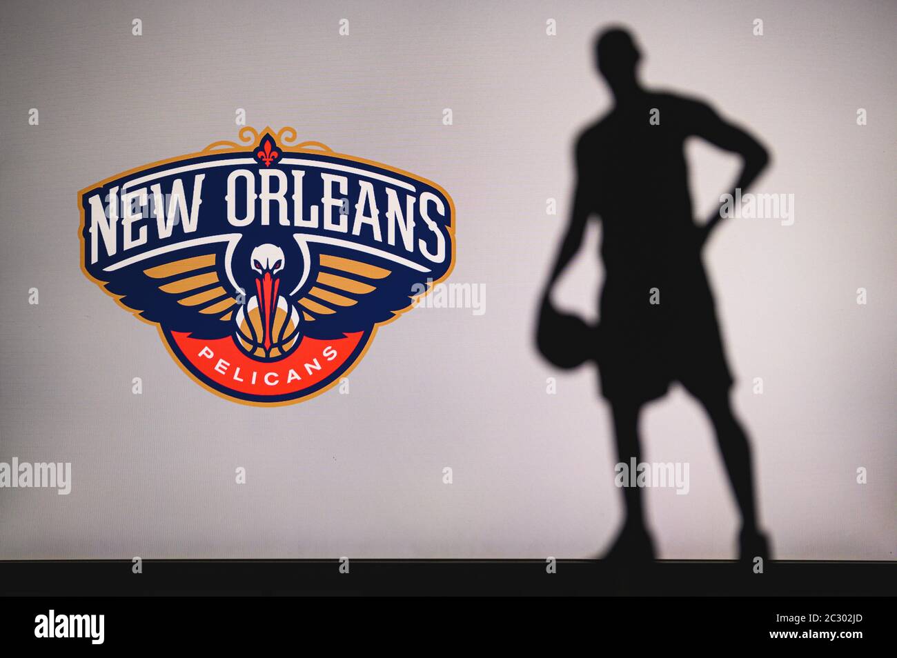 NEW YORK, USA, JUN 18, 2020: New Orleans Pelicans basketball club