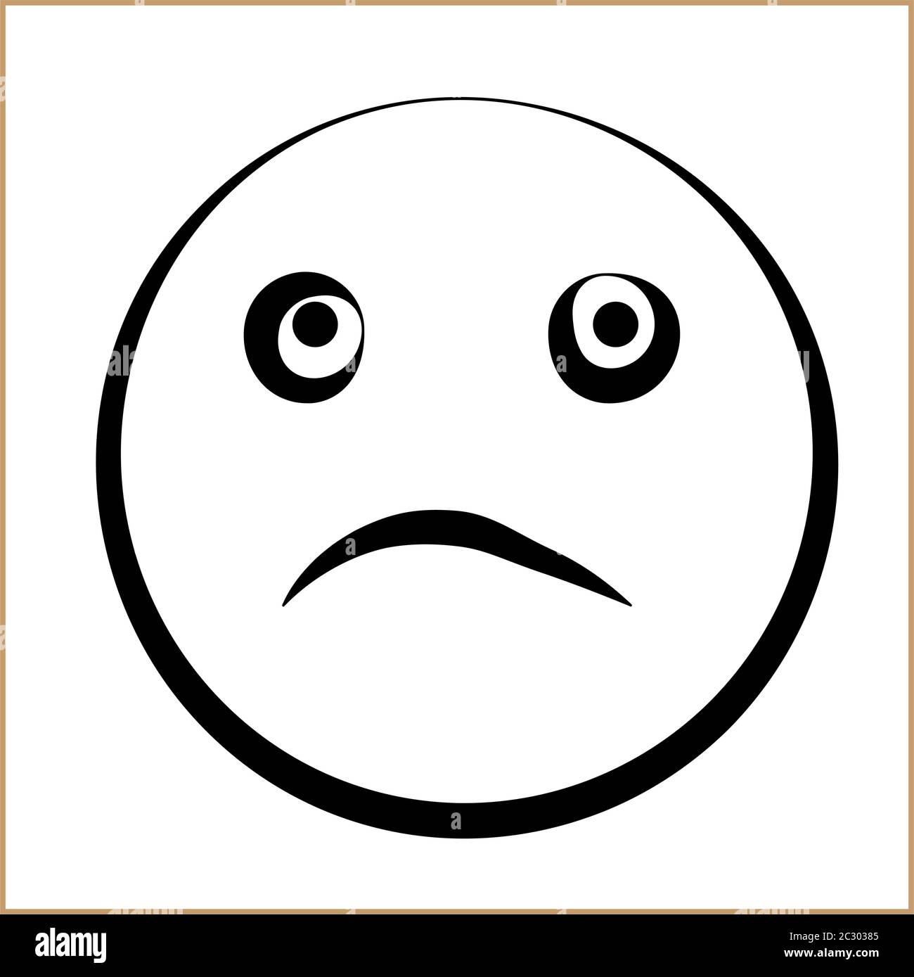 Sad Icon, Sad Face Icon Vector Art Illustration Stock Vector Image ...