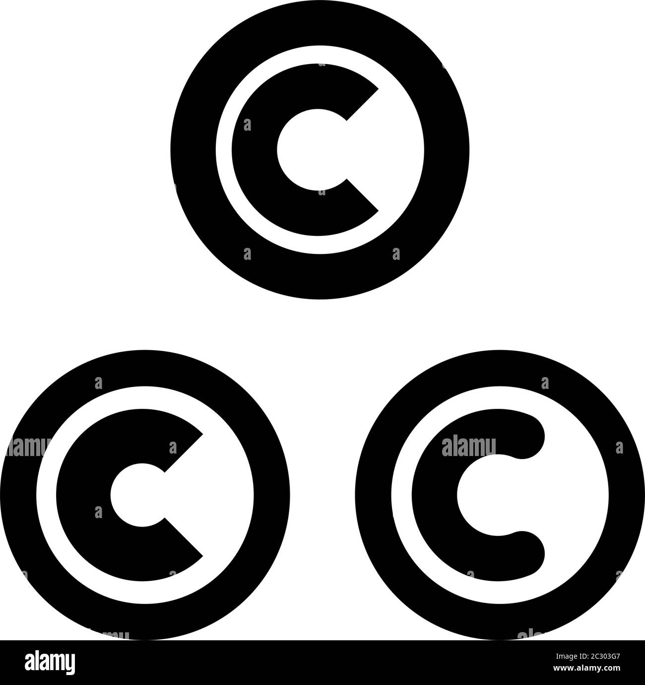 Copyright Icon, Copyright Letter C Symbol Vector Art Illustration Stock