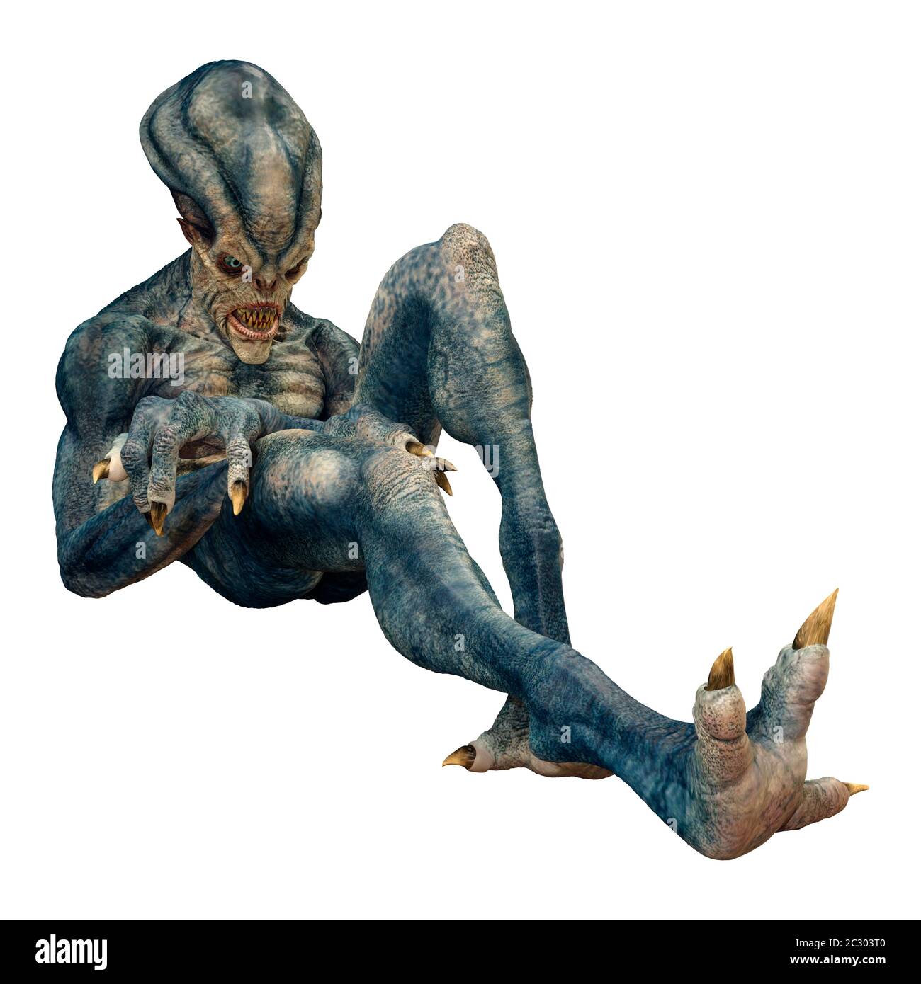 3D rendering of a fantasy alien isolated on white background Stock ...