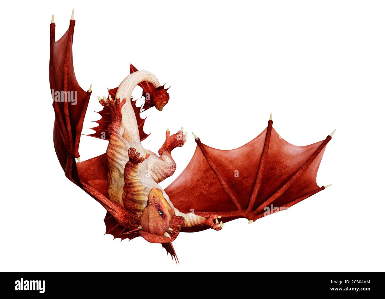 3D rendering of a fantasy dragon isolated on white background Stock ...