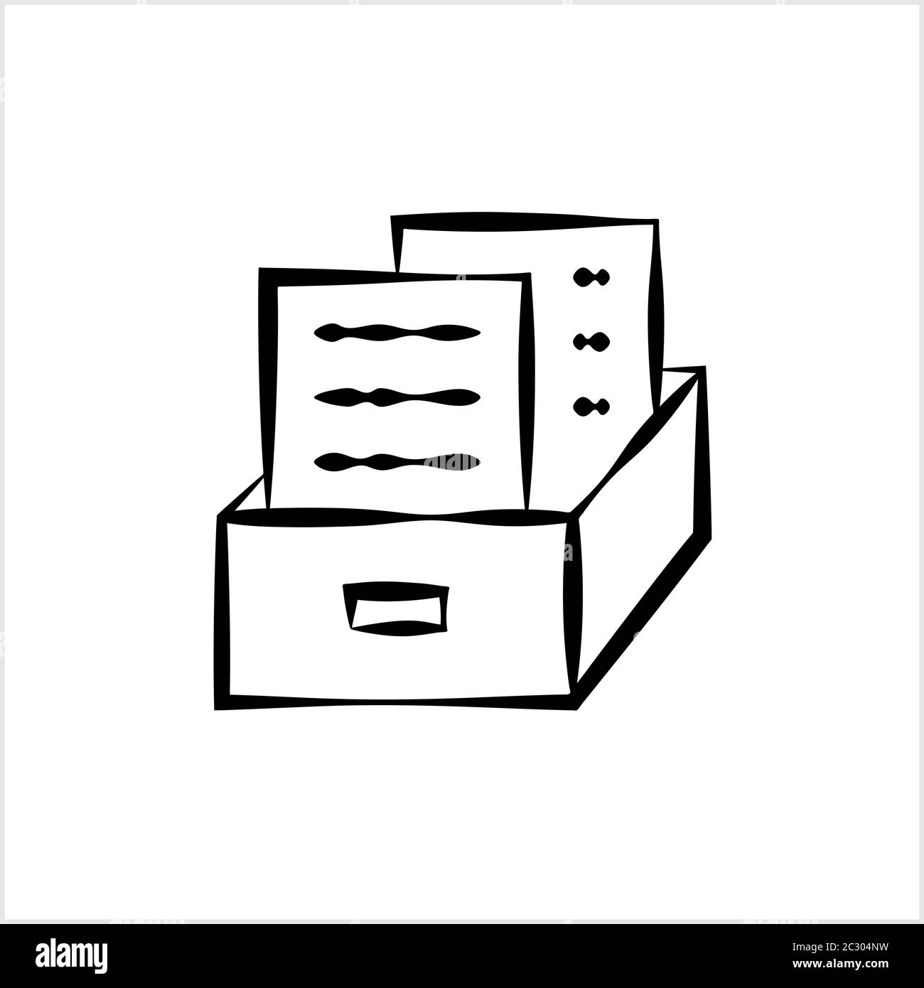 Office File Box Icon, Filing Box Vector Art Illustration Stock Vector