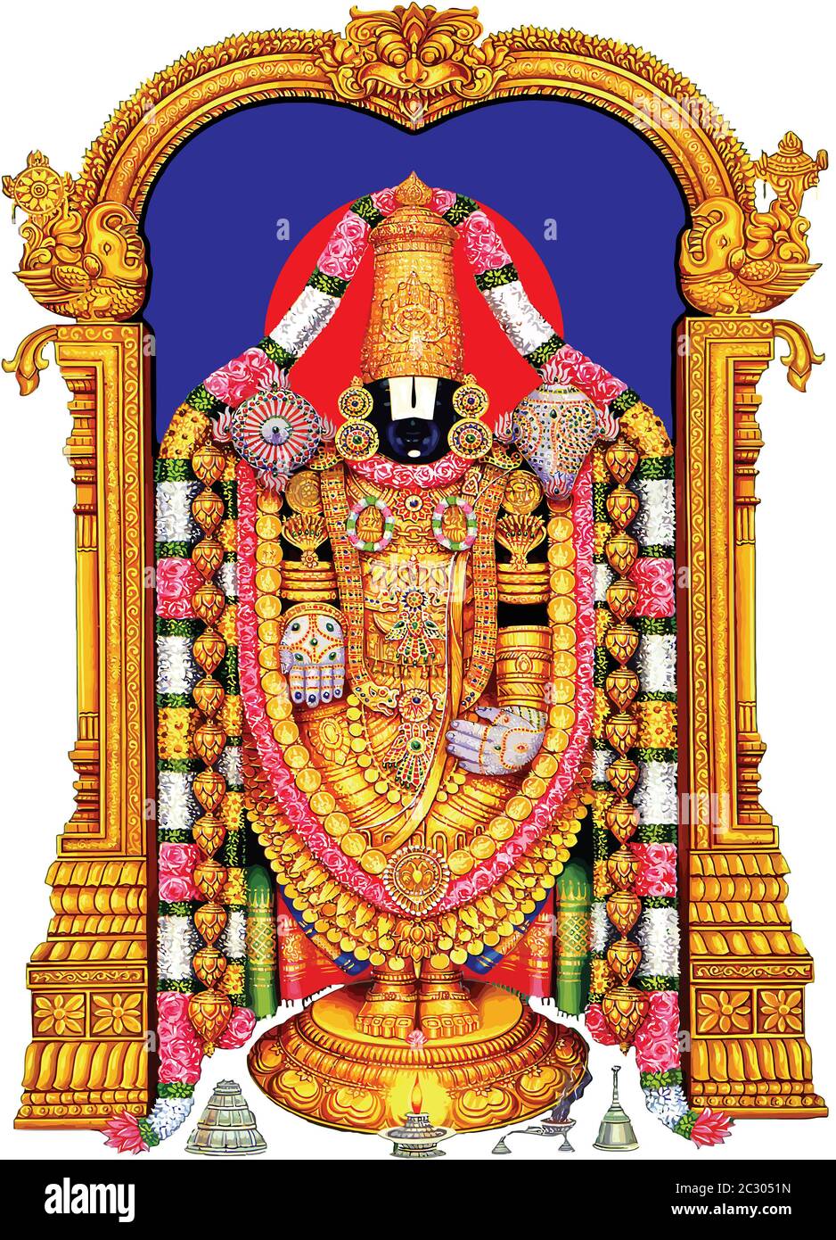 lord venkateswara god hinduism spiritual holy illustration Stock ...