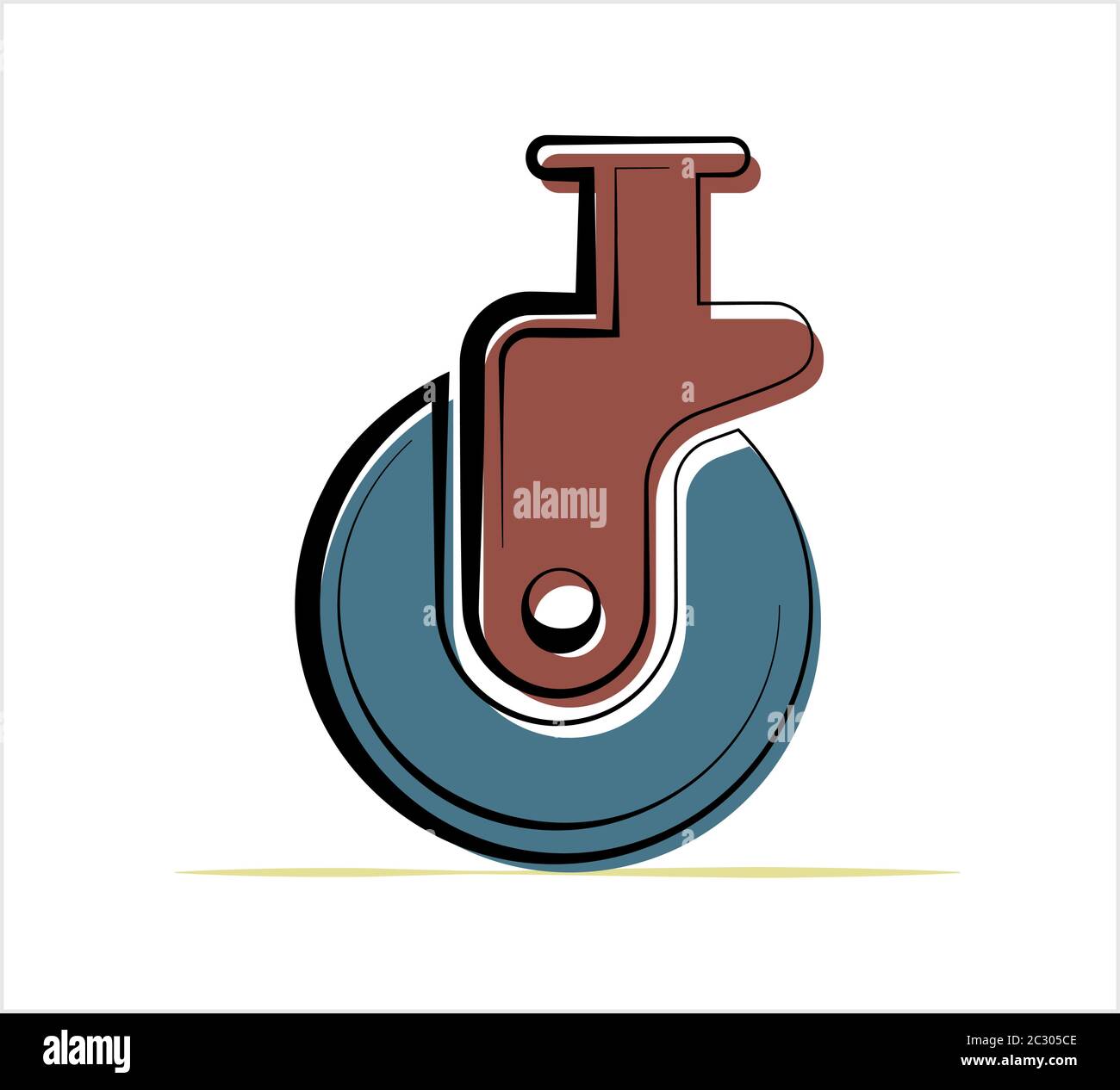 Caster Wheel Icon Vector Art Illustration Stock Vector Image & Art Alamy