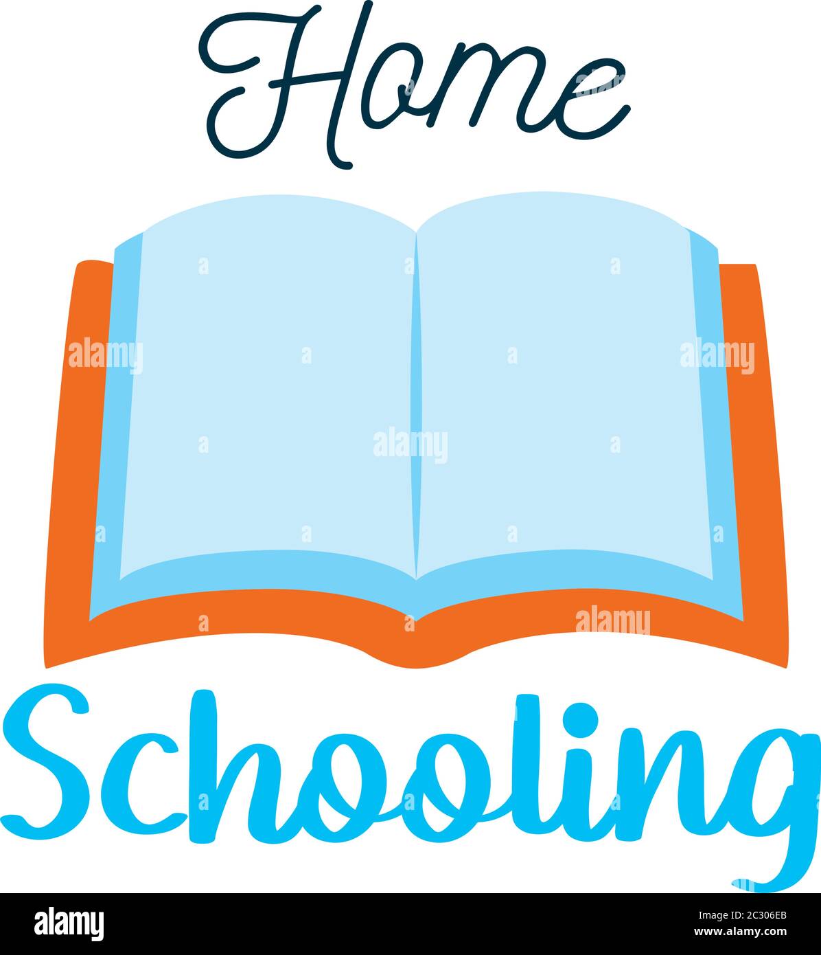 home schooling lettering design with book icon over white background ...