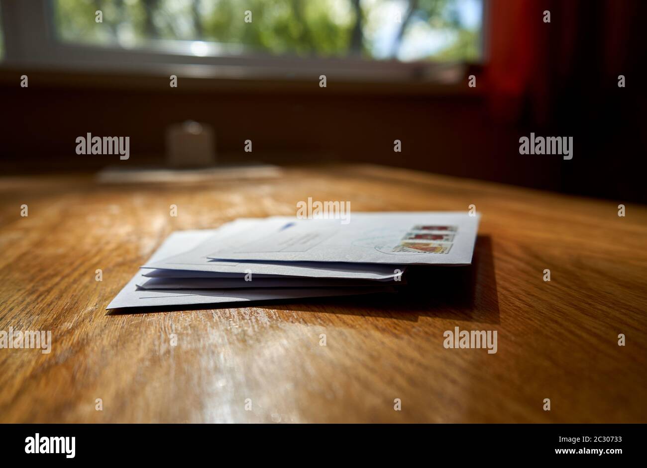 Envelopes on the table Stock Photo