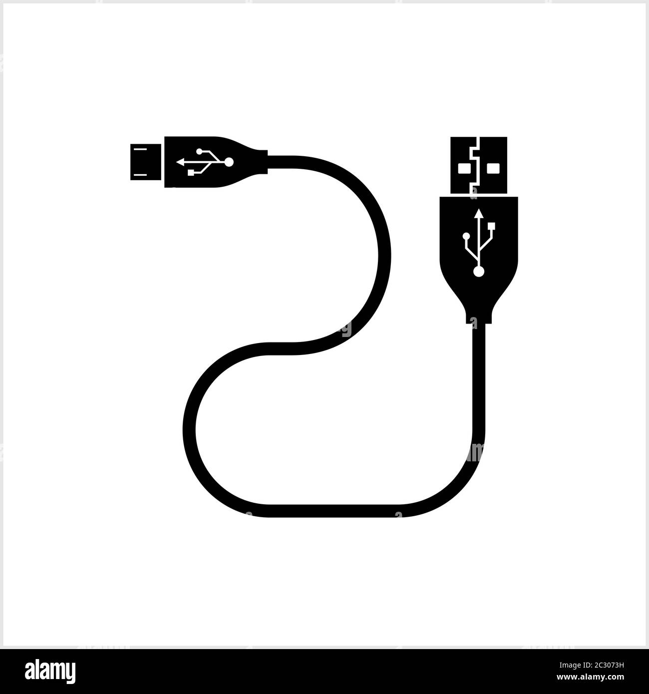 Micro Usb Cable, Usb Cable Vector Art Illustration Stock Vector Image