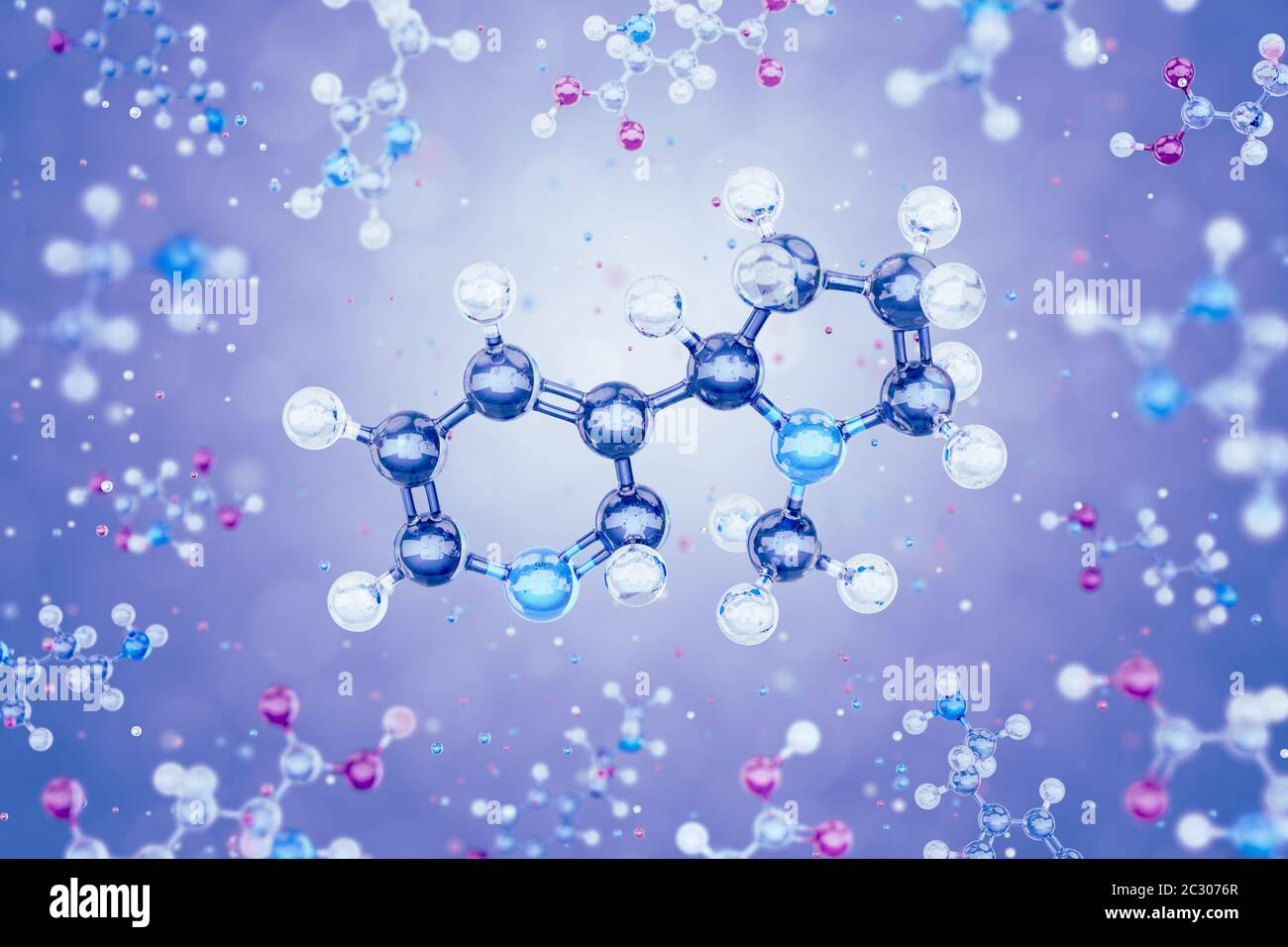 Molecule Of Nicotine Stock Photo