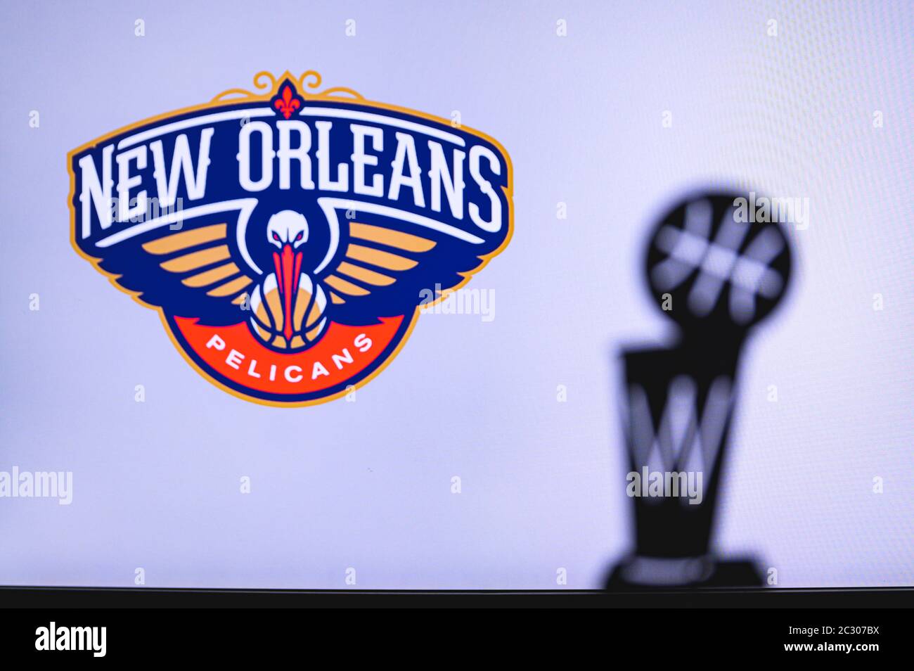 Coat of arms New Orleans Pelicans, New Orleans, they compete in the  National Basketball Federation (NBA Stock Photo - Alamy