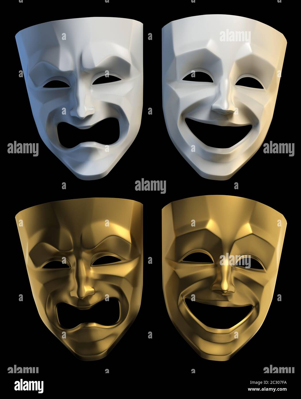 Set of Theater Masks Stock Photo