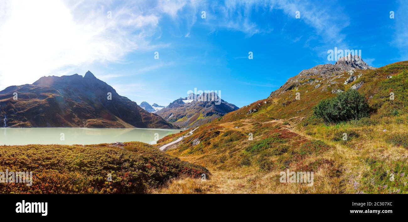Bielerhoehe, Lake Silvrettasee, Silvretta Reservoir, Silvretta Group, Vorarlberg, Austria Stock Photo