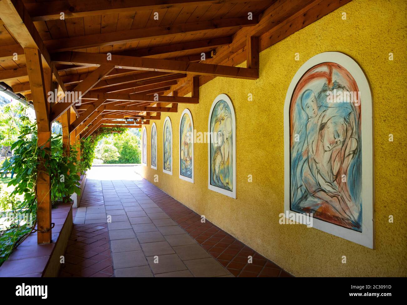 European Monastery Gut Aich, Benedictine Monastery, Winkl, Sankt Gilgen, Salzkammergut, Province of Salzburg, Austria Stock Photo