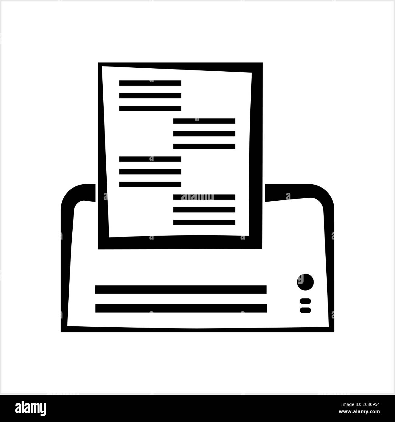 Printer Icon, Ink Jet, Laser Printer Vector Art Illustration Stock