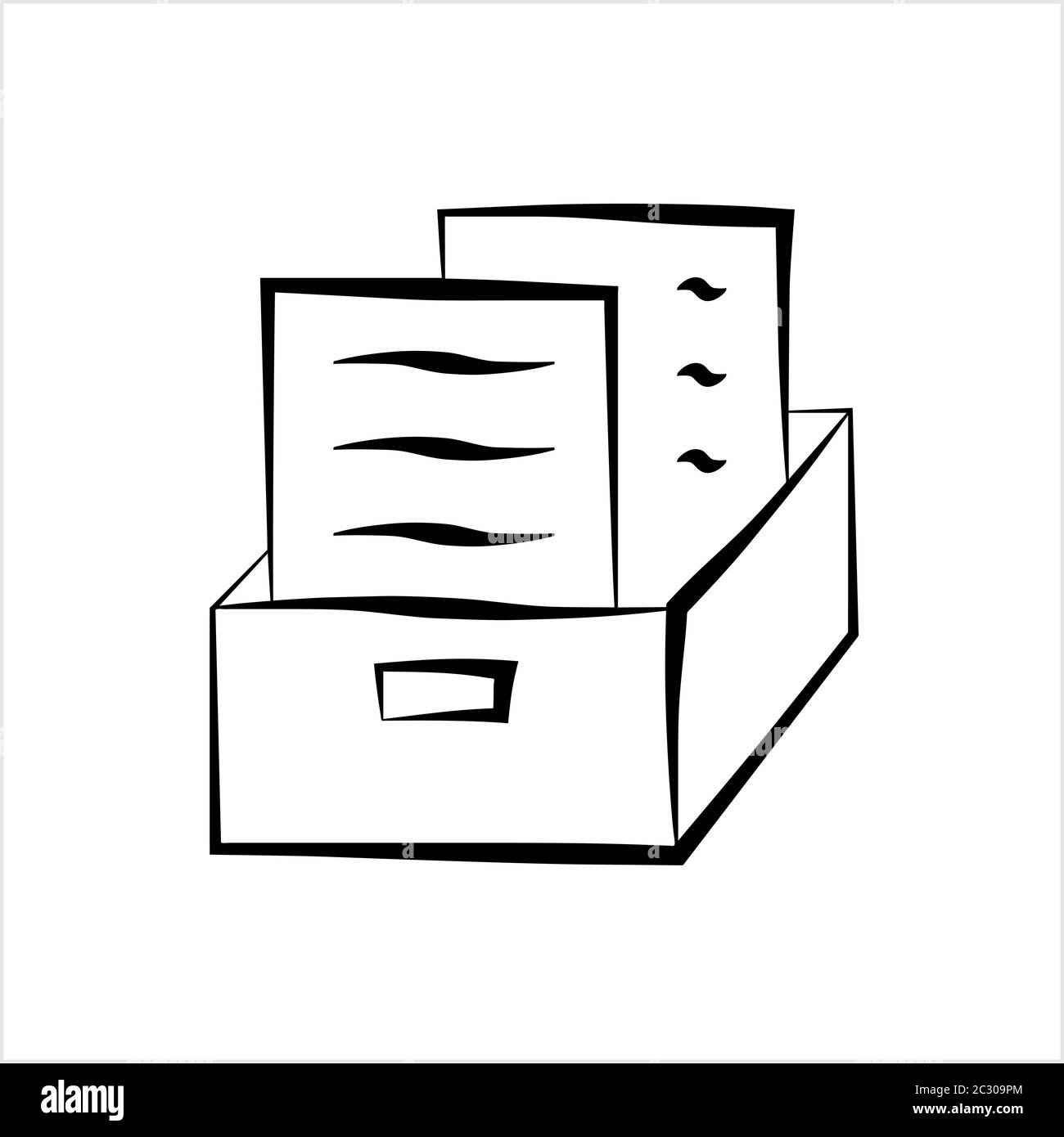 Office File Box Icon, Filing Box Vector Art Illustration Stock Vector