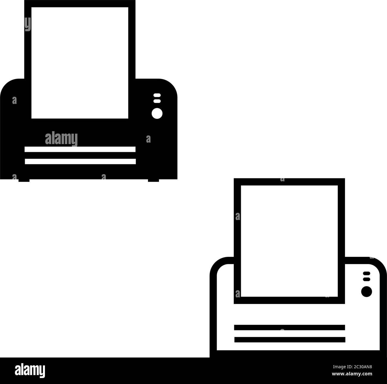 Printer Icon, Ink Jet, Laser Printer Vector Art Illustration Stock ...