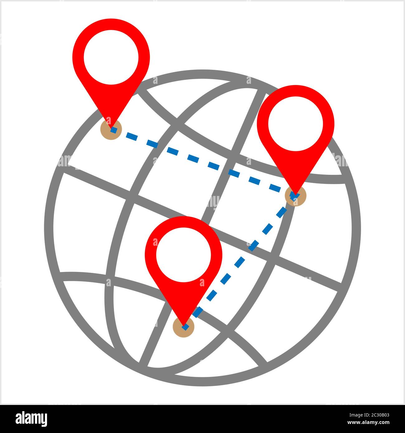 Location Pin On Globe Icon Vector Art Illustration Stock Vector