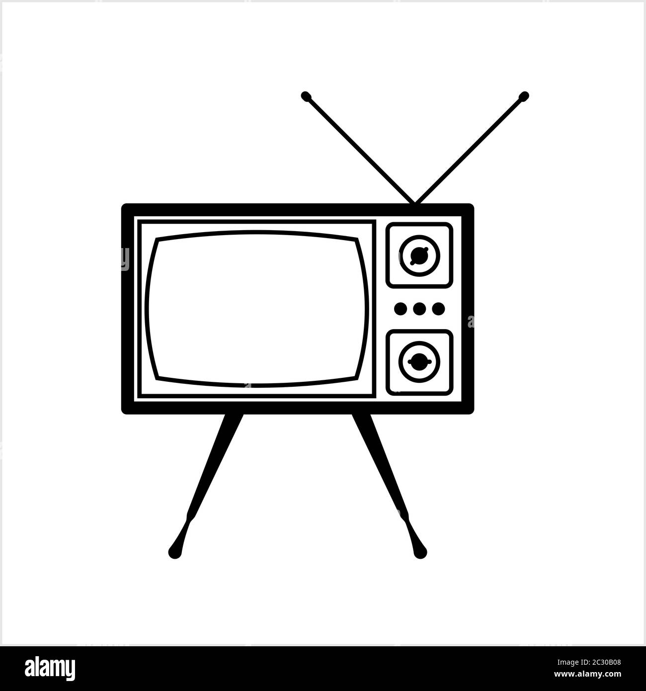 Tv Icon, Television Icon Vector Art Illustration Stock Vector Image ...