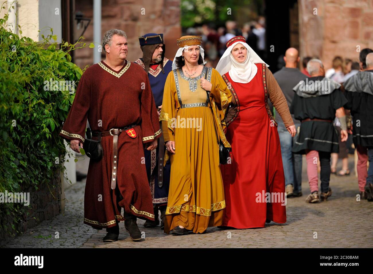 People in medieval costumes, historical city festival, Kaiserpfalz