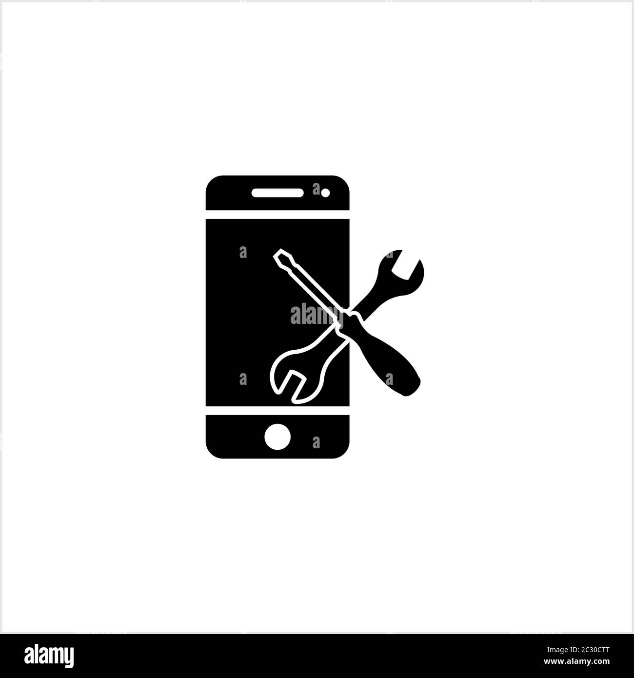 Repair Service Smart Phone Icon Vector Art Illustration Stock Vector 