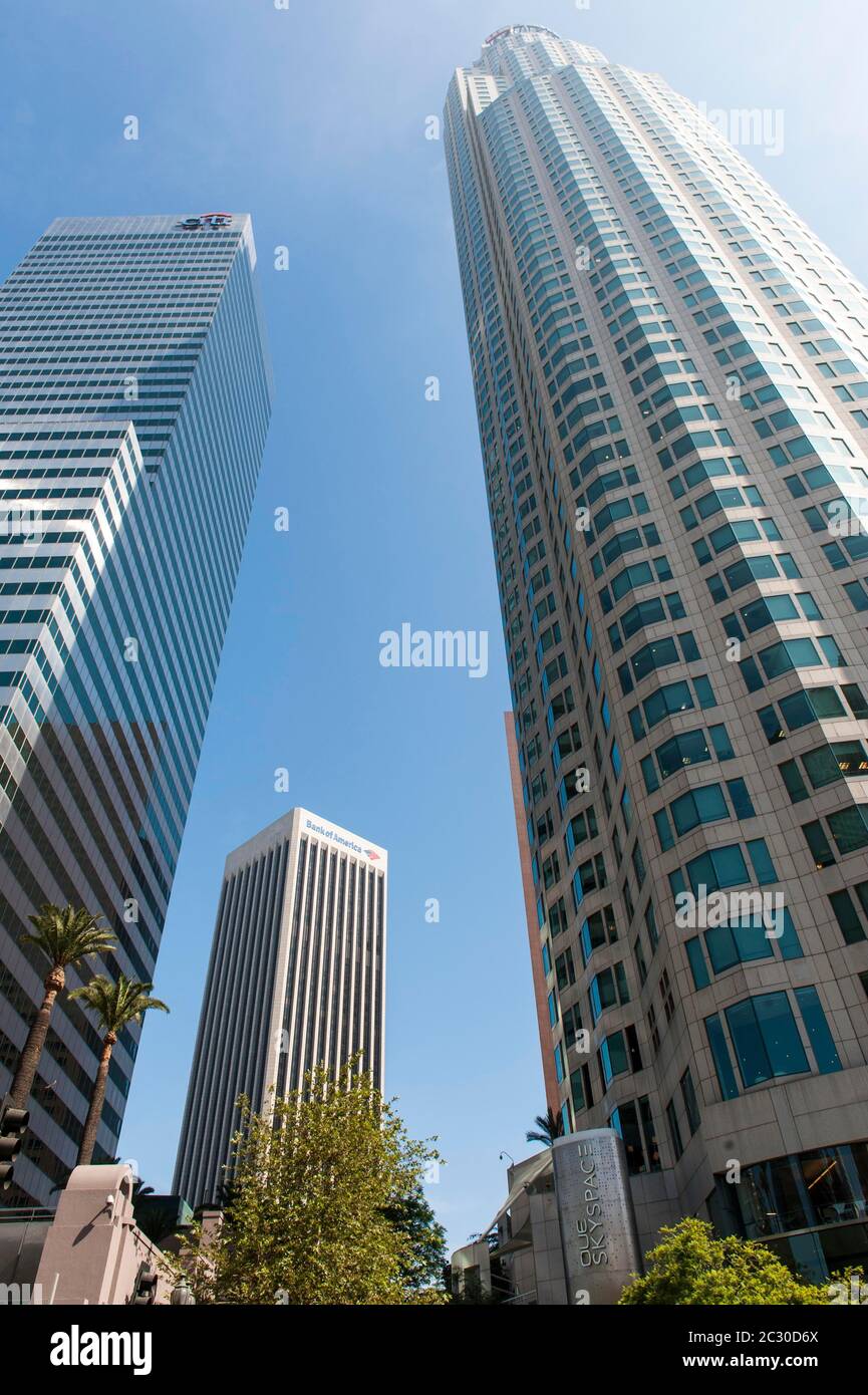 Architecture, US Bank Tower, highrise buildings, downtown Los Angeles, Los Angeles, California