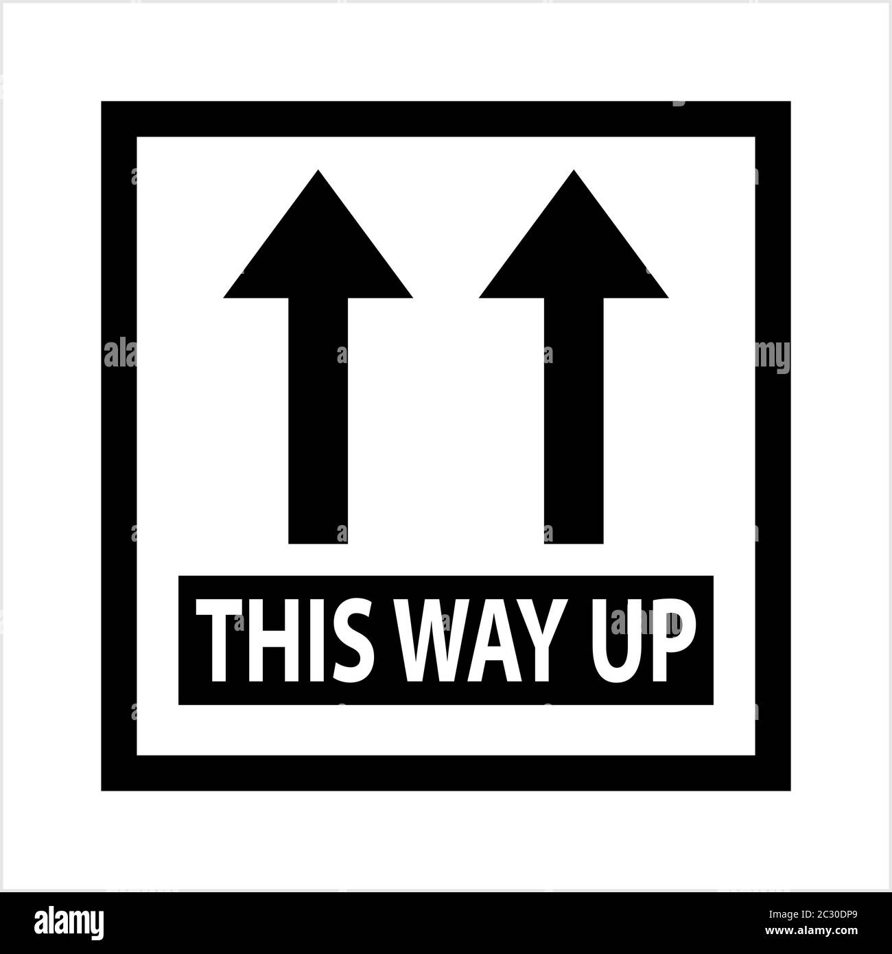 Keep Up, Up Arrow, Package Handling Label Icon Vector Art Illustration