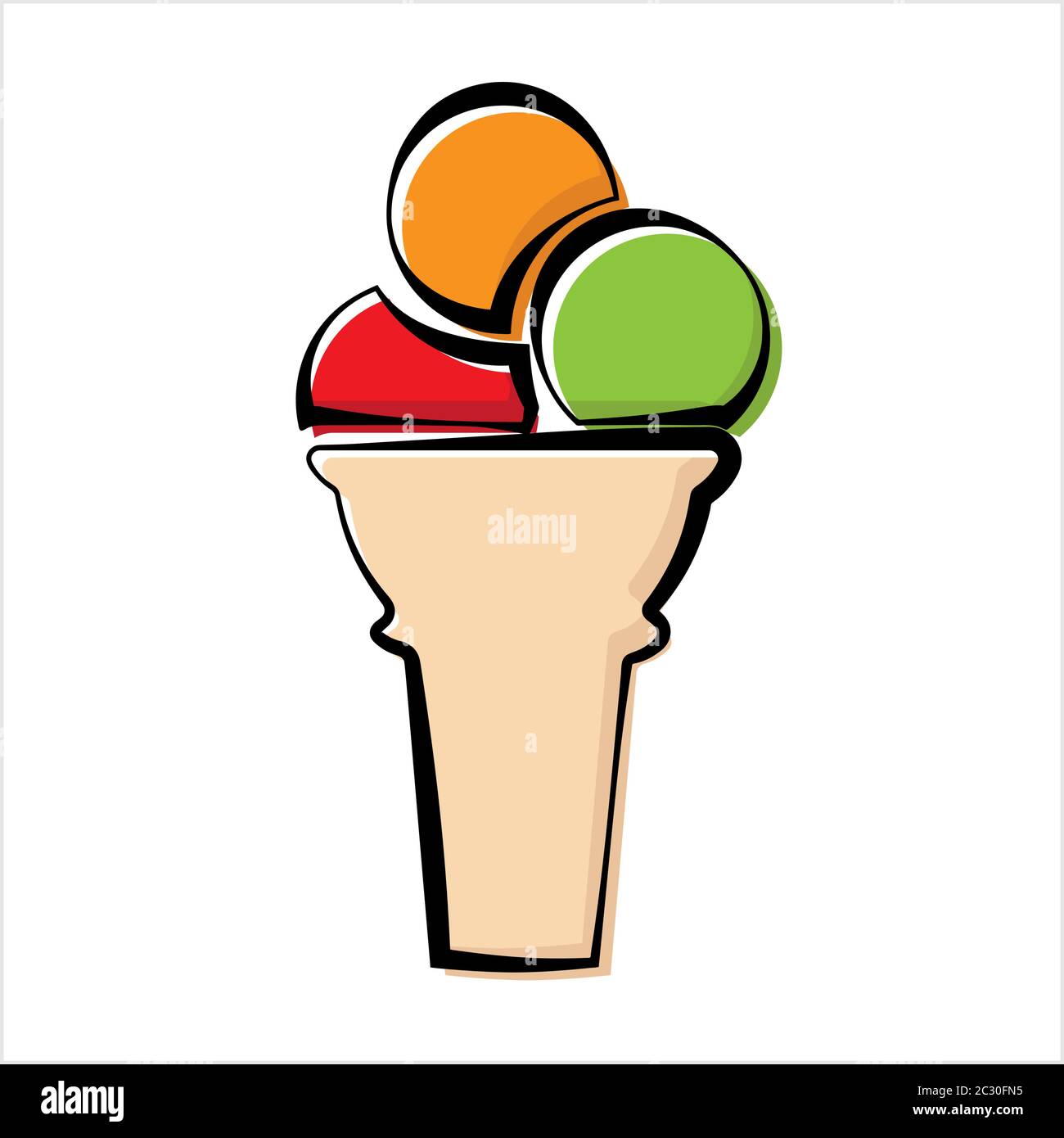 Ice Cream Cone Icon Vector Art Illustration Stock Vector Image & Art ...