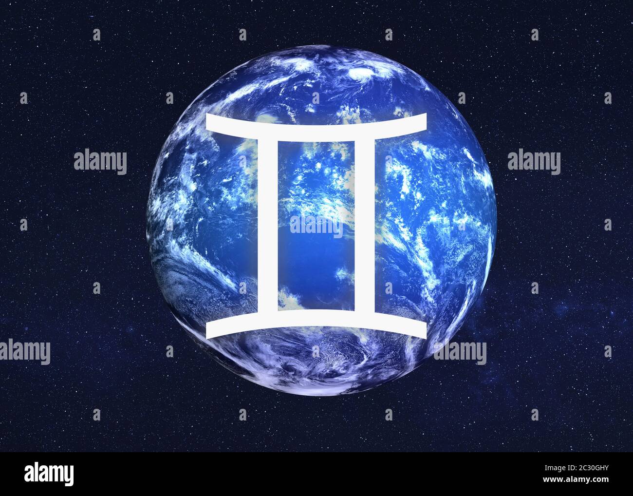 Zodiac Sign Gemini astrologic infographics. Elements of this image were furnished by NASA Stock