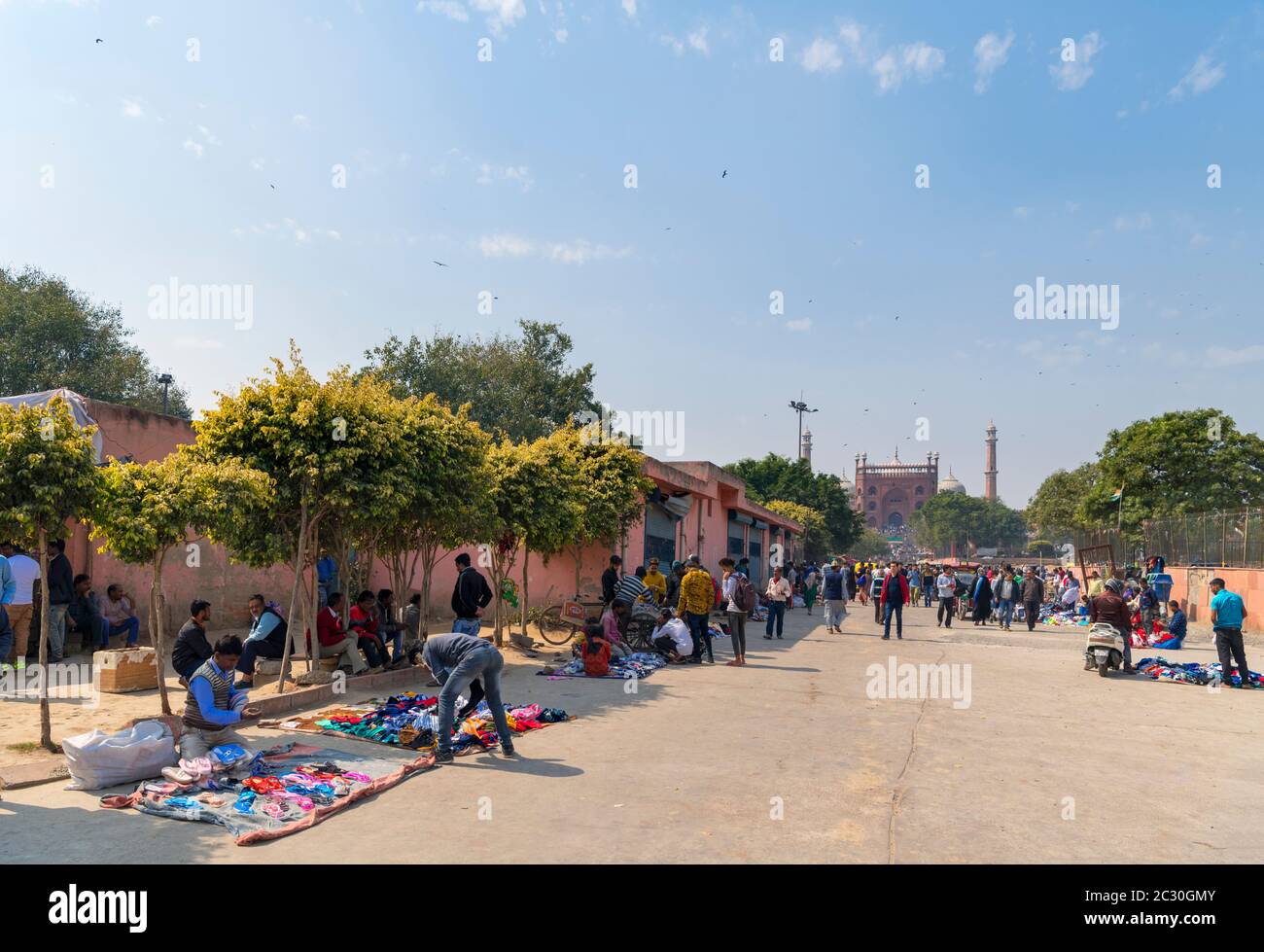 Meena Bazaar leading to Jama Masjid (Jama Mosque), Old Delhi, Delhi, India Stock Photo