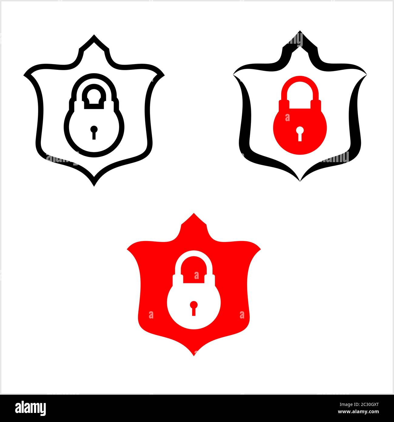 Shield Secure Lock Icon, Shield Internet Privacy Protection Icon Vector Art Illustration Stock Vector