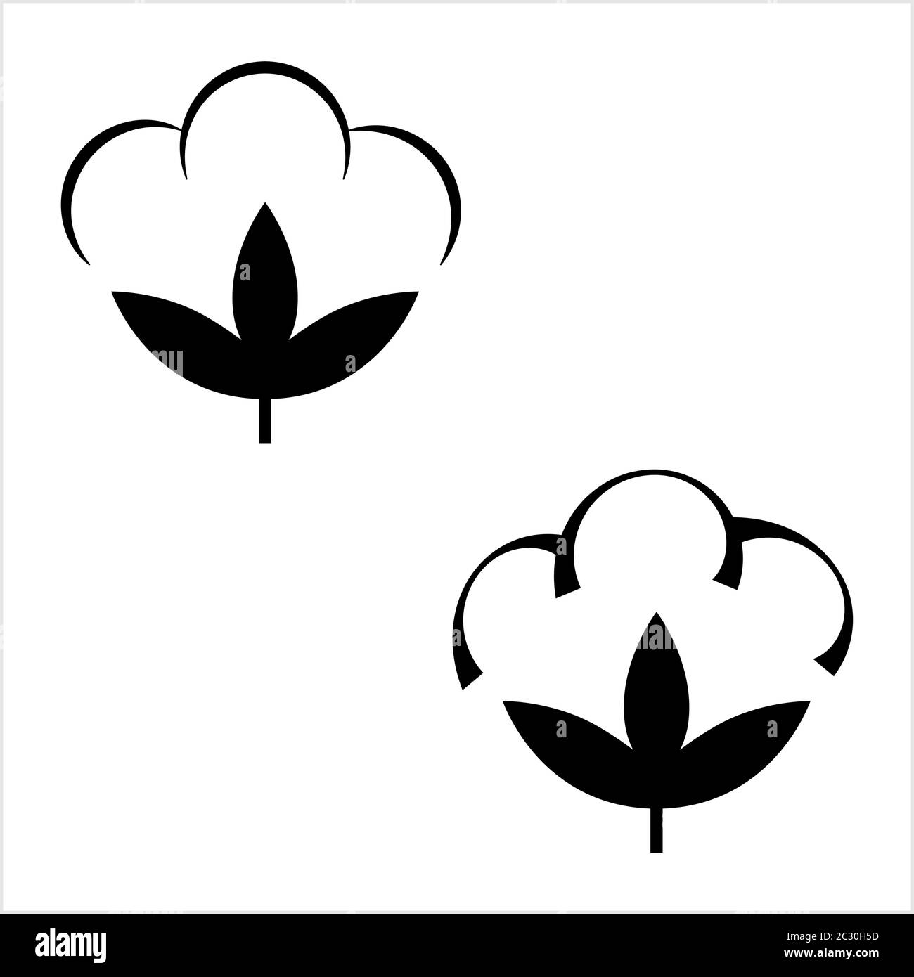 Cotton Flower Icon, Cotton Ball, Cotton Fiber Vector Art Illustration