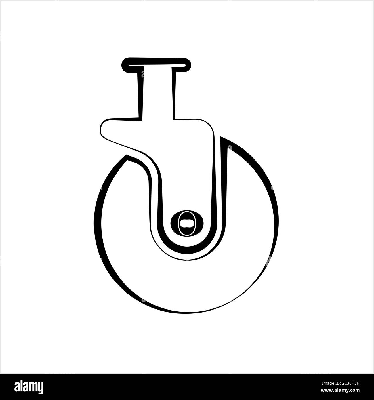 Caster Wheel Icon Vector Art Illustration Stock Vector Image & Art Alamy
