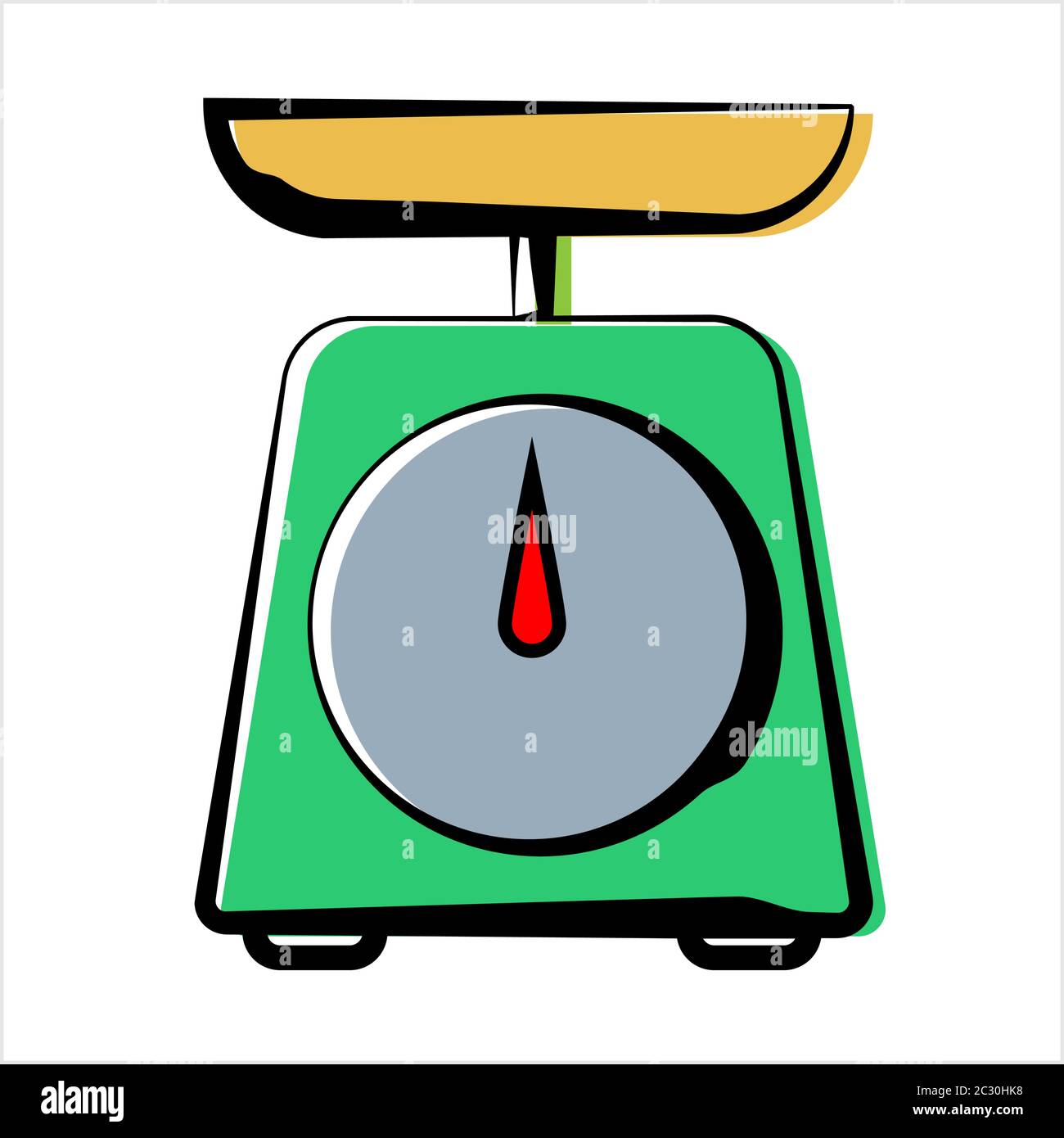 Kitchen Weight Scale Icon Vector Art Illustration Stock Vector