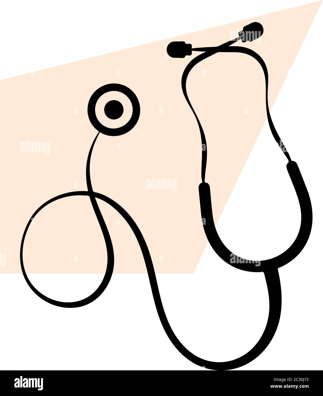 Stethoscope Icon, Acoustic Medical Device Vector Art Illustration Stock ...
