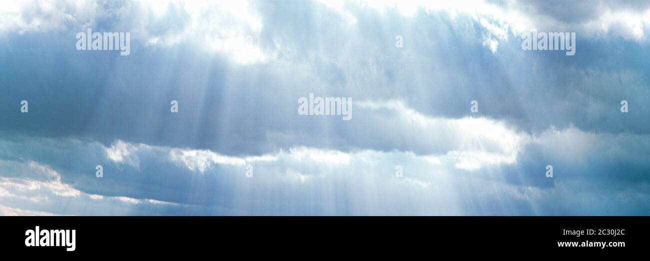 Cloudscape with sunbeams, Anza Borrego Desert State Park, California, USA Stock Photo