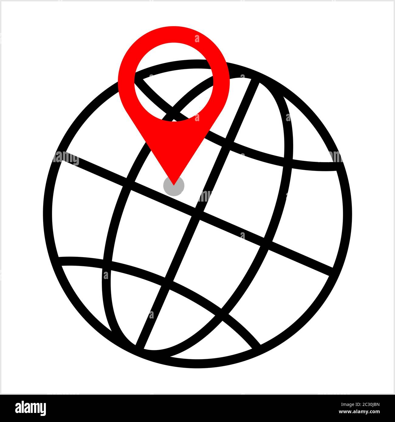 Location Pin On Globe Icon Vector Art Illustration Stock Vector Image ...