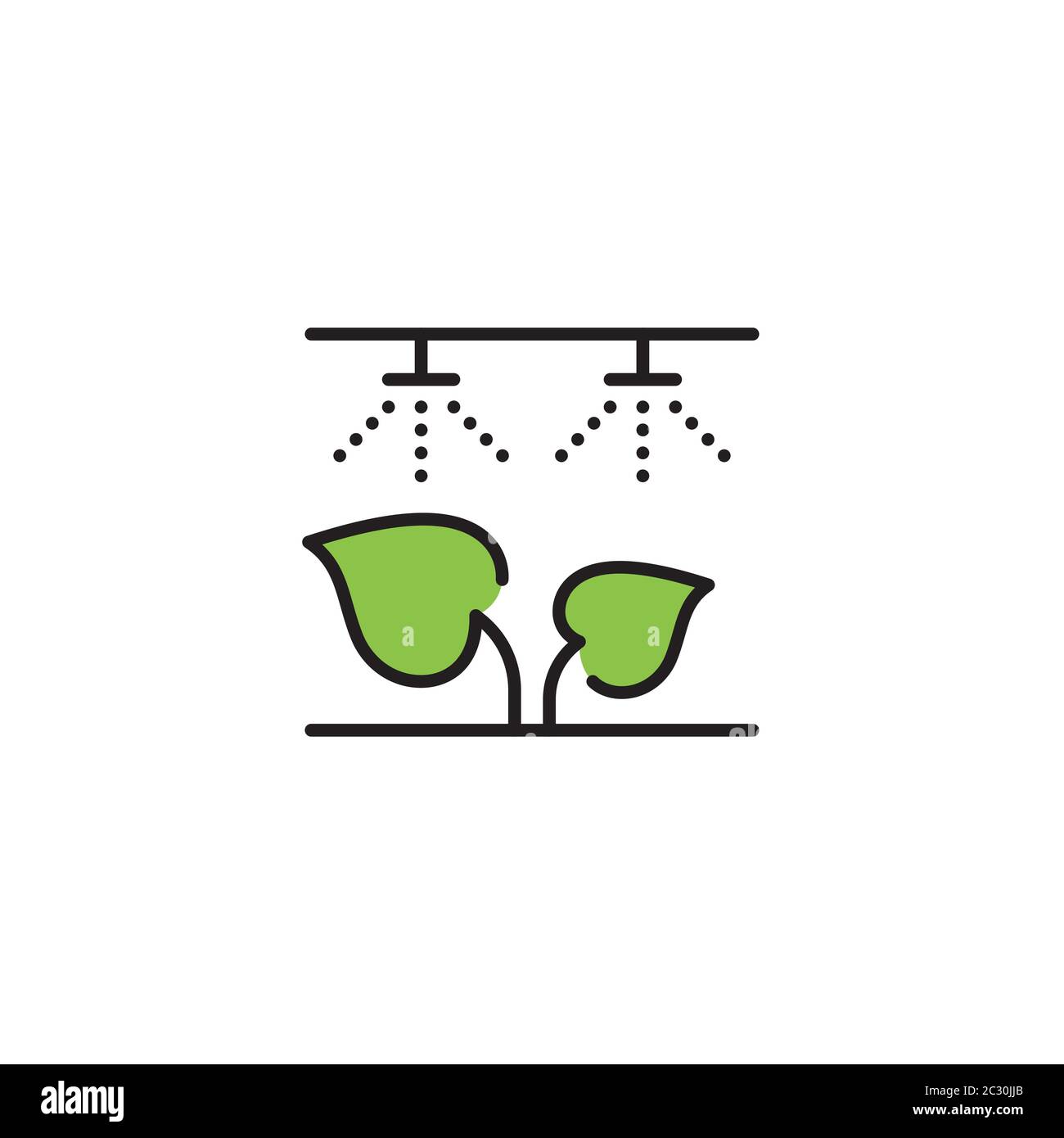 Irrigation sprinklers vector icon isolated on white background Stock Vector