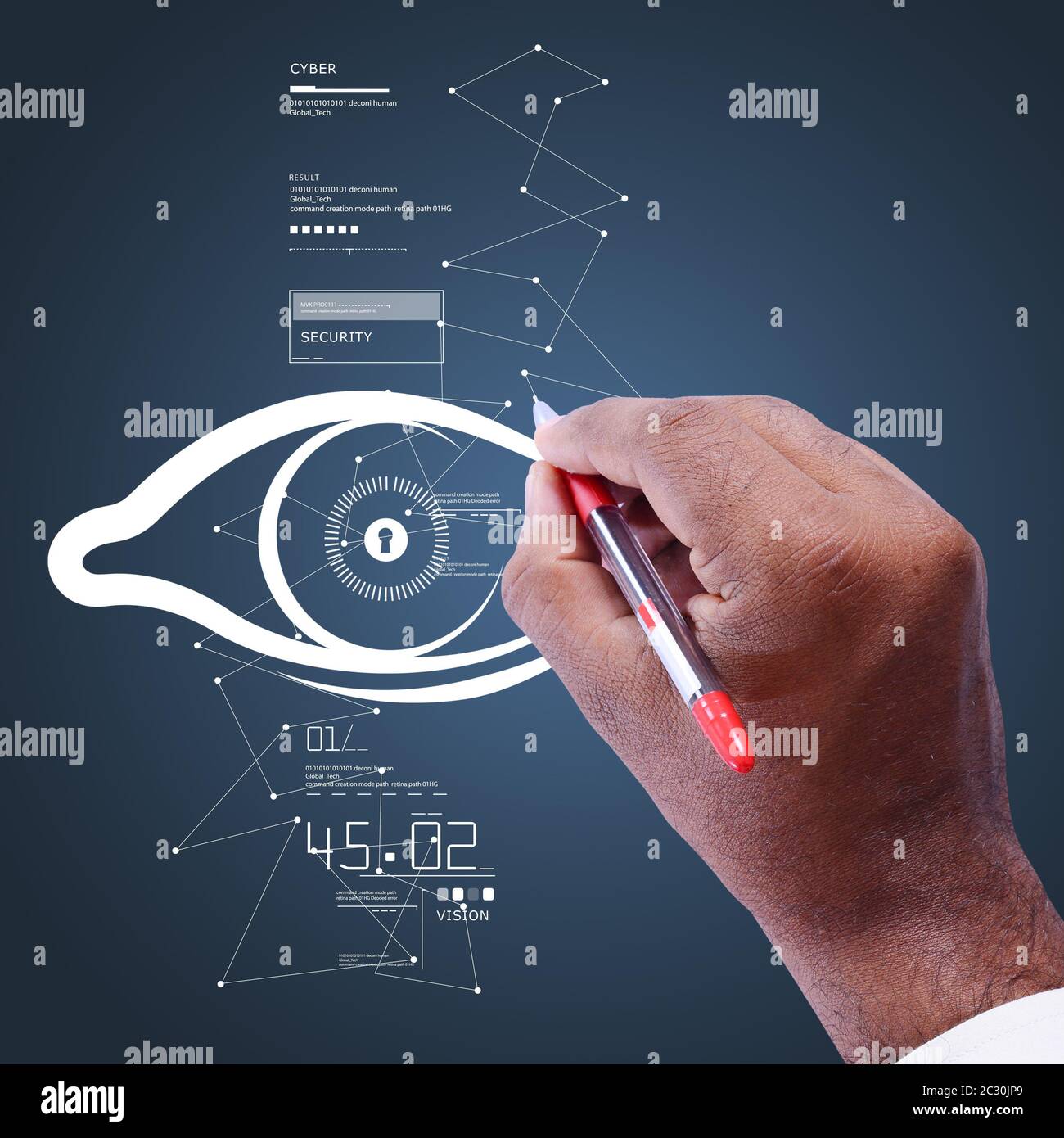 Man drawing human eye Stock Photo - Alamy