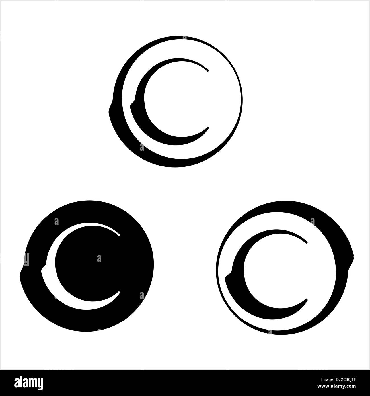 Copyright Icon, Copyright Letter C Symbol Vector Art Illustration Stock