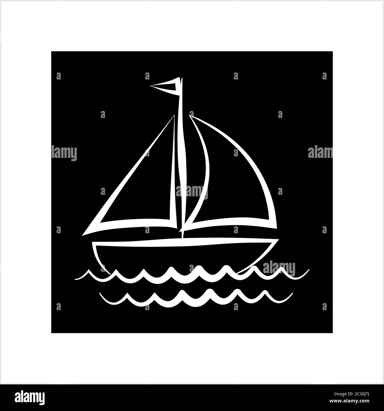 Sail Boat Icon Vector Art Illustration Stock Vector Image & Art - Alamy