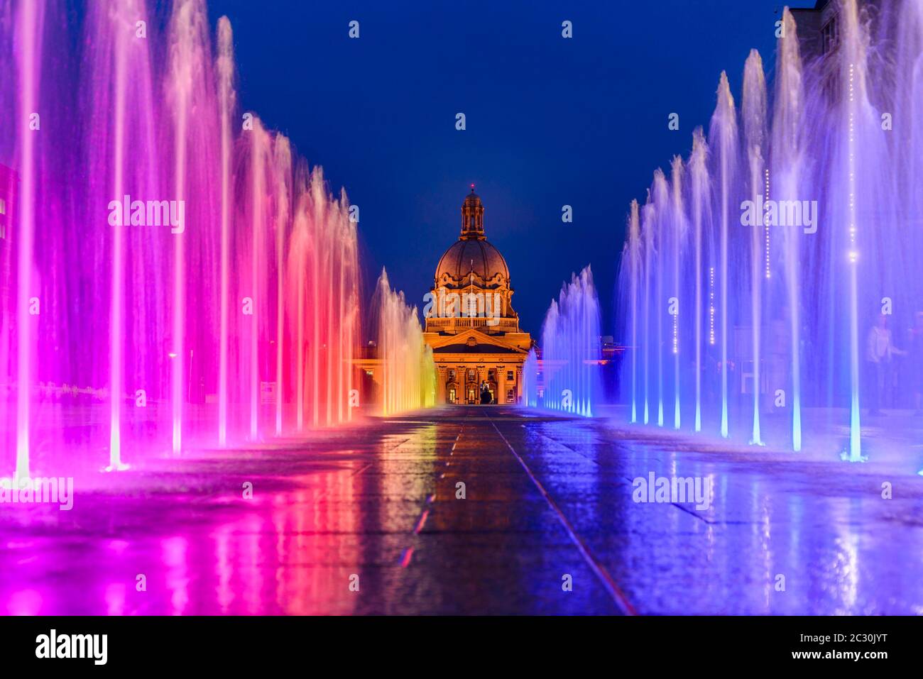 Fountain, Alberta Legislature, Edmonton, Alberta, Canada Stock Photo
