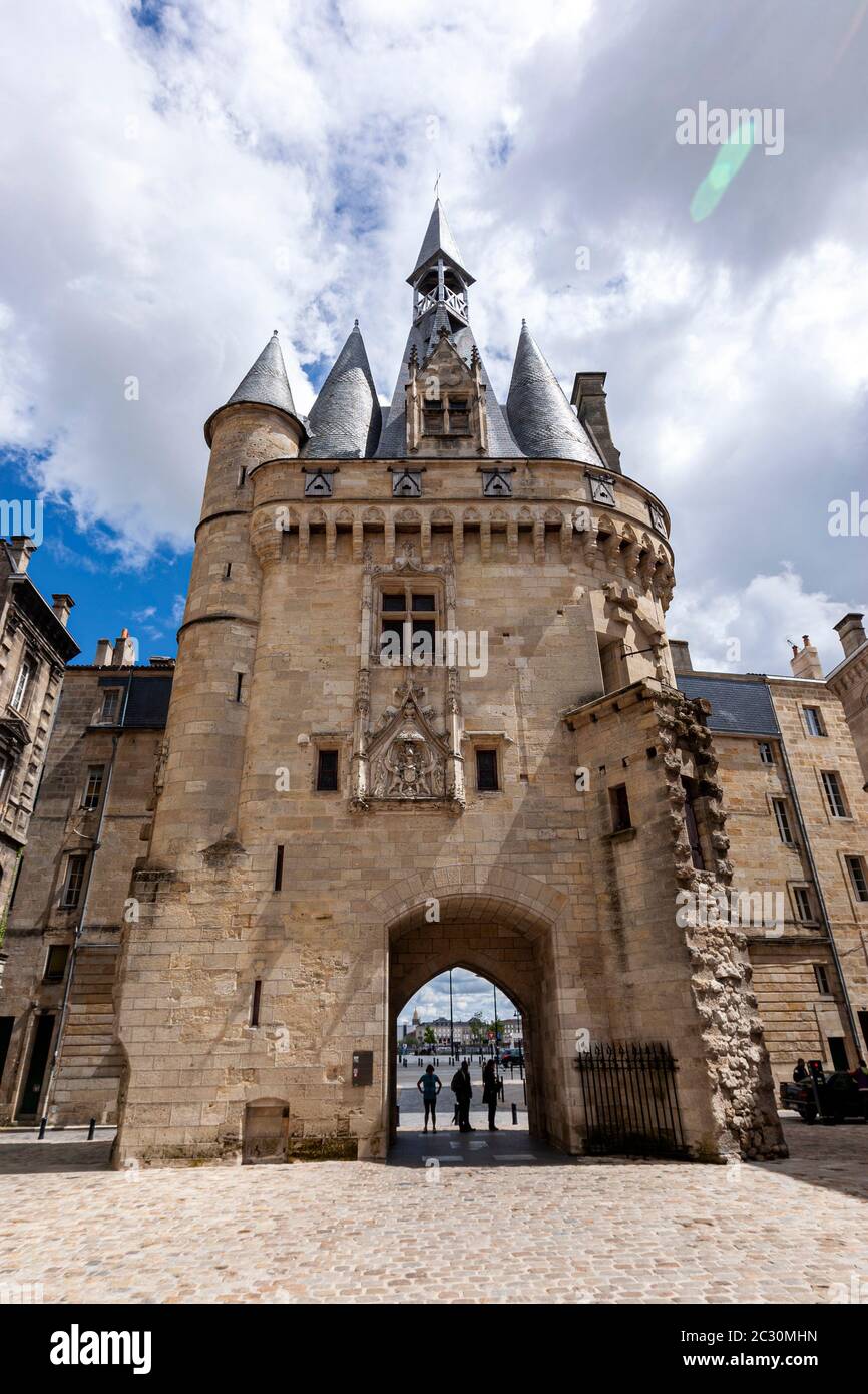 City Gate Cailhau, medieval gate in Bordeaux, Gironde, Aquitaine
