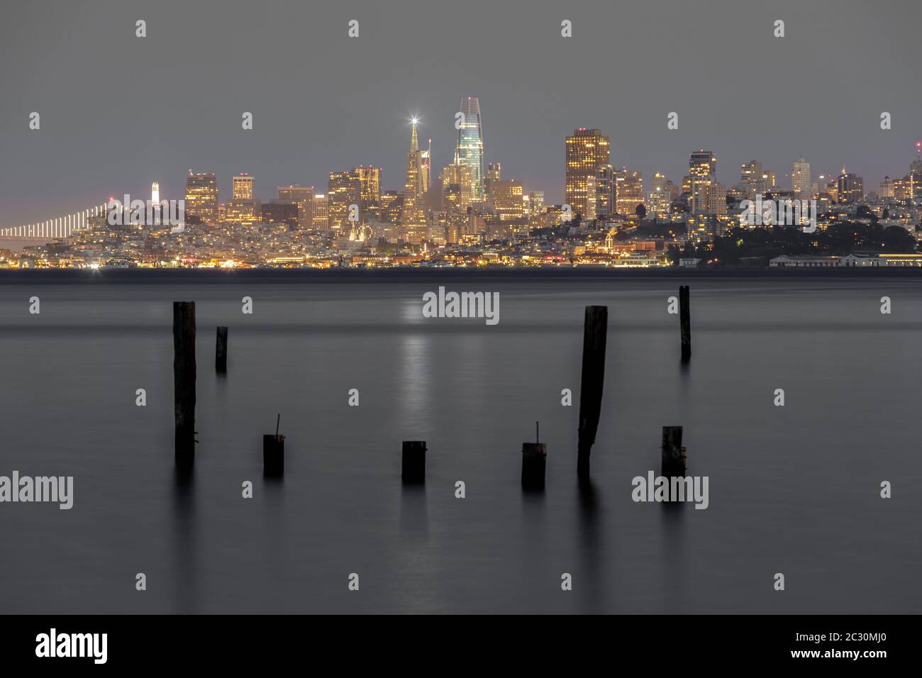 San Francisco City and Bay via Sausalito Stock Photo